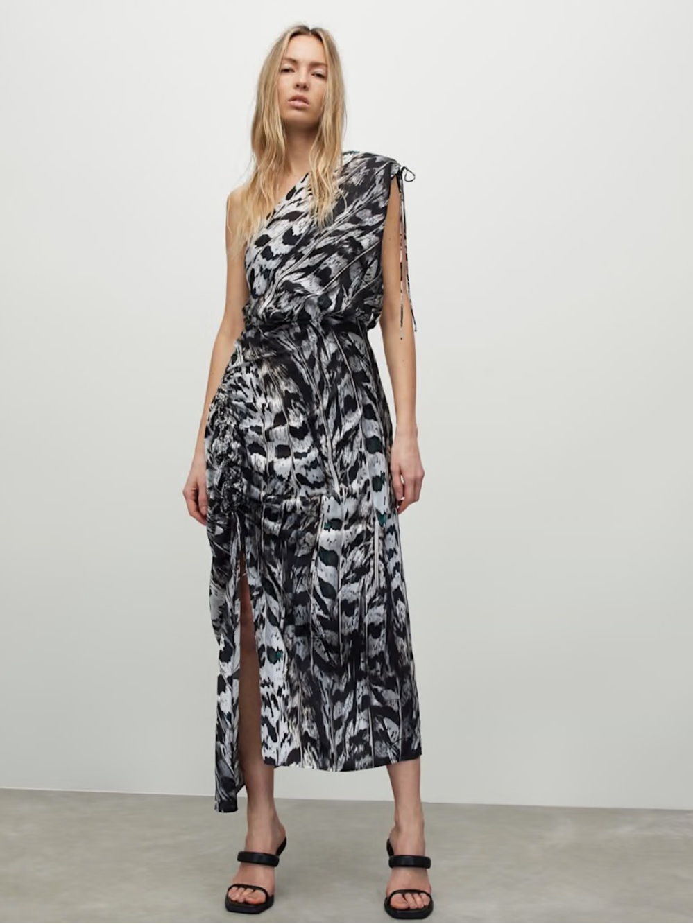 All Saints LAURA INES SILK BLEND PRINTED MAXI DRESS